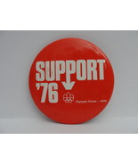 Pinback Button Support 76 1970s Vintage Olympic Coins 1976 Red White Round - $128.56 MXN