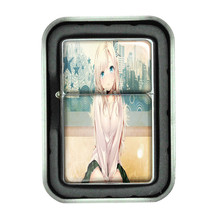 Windproof Refillable Oil Lighter with Gift Box Anime Design-009 Sexy Manga Girls - £11.93 GBP
