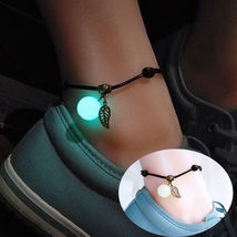 JUYA Simple Luminous Bead Anklets Bracelets For Women Men Adjust 10-24 cm Summer - £1.56 GBP+