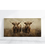 Highland Cow Art, Canvas Print of Highland Cattle Country Farmhouse Wall... - £20.24 GBP+