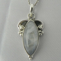 925 Sterling Silver Moonstone Handmade Necklace 18&quot; Chain Festive Gift PS-1912 - £22.40 GBP