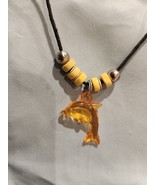 Dolphin Pendant Necklace 20&quot;  Jewelry Yellow - Translucent - £4.68 GBP