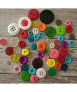 Bag of 54 Plastic Buttons ~ Multicolored ~ Various Sizes ~ Decorative Bu... - $28.06 CAD