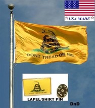 3x5*USA Made Gadsden Dont Tread On Me Rebel In/Outdoor Flag &amp; Pin Snake Banner - £14.05 GBP