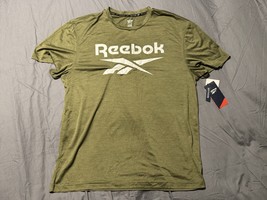 Reebok Men’s Burnt Olive Heather Logo T-Shirt Activewear Top Size L NWT - $13.75