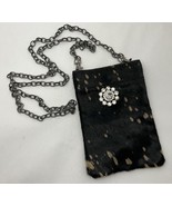 Crossbody Purse Phone Bag 7” Tall Horsehair Leather with Chain Strap YOU... - $33.63 CAD