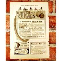 1914 Vitalic Bicycle Tires / Ropp's Calculator / + / Original Vtg PRINT AD Page  - $19.79