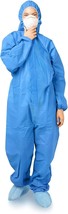 Blue SMS Disposable Coverall 50 GSM 2XL /w Hood, Elastic Cuffs, Ankles, Waist - £8.38 GBP
