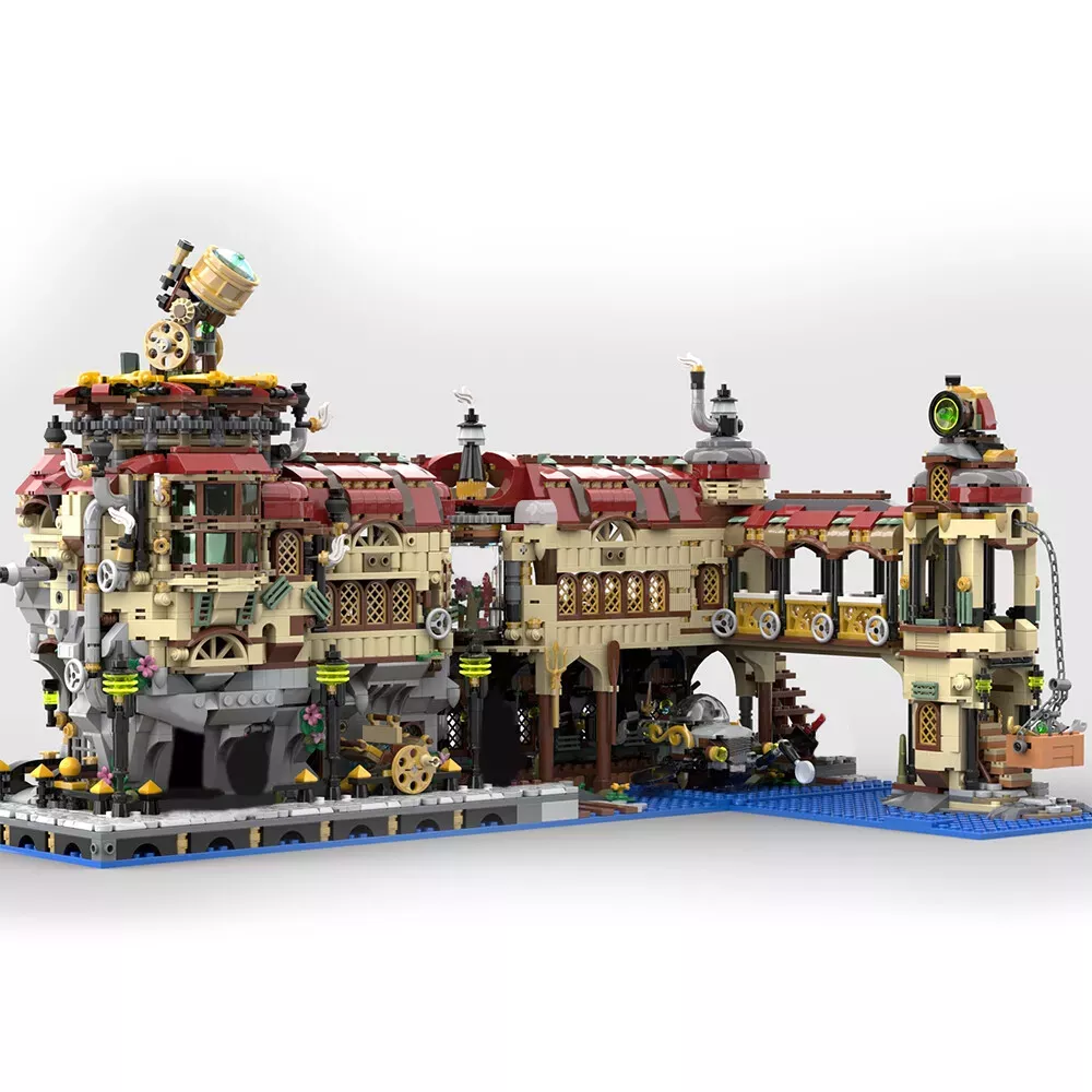  SteamPunk Themed Engine Train Station Building Blocks - $5,698.92 MXN