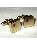jc57 Cubist Dice Brown Gold Tone Stone Cufflinks Cuff Links - £10.21 GBP