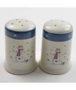 Holiday Home Snowman Pattern Salt &amp; Pepper Shaker Set China Tableware Ch... - £8.40 GBP