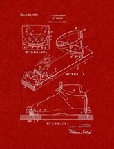 Ski Binding Patent Print - Burgundy Red - $7.95+