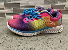 NEW FILA Blazehawk-2 Girls Sparkle Glow Multi-Color Athletic Shoes SZ 1 - £12.04 GBP