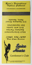 Spice House Gentlemen&#39;s Club - Reno, Nevada Restaurant 30 Strike Matchbo... - £1.38 GBP