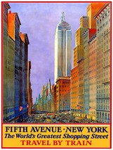333.Art Decoration POSTER.Graphic to decor.Travel New York Fifth Avenue by Train - £13.74 GBP+
