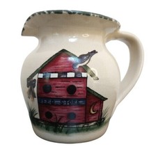 Home Garden Party Birdhouse Creamer Pitcher Vase 4 1/4&quot; 1999 Handmade USA VTG - £5.98 GBP