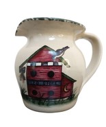 Home Garden Party Birdhouse Creamer Pitcher Vase 4 1/4&quot; 1999 Handmade US... - £6.18 GBP