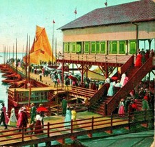 Atlantic City New Jersey NJ The Inlet Dock w Boats 1910s Vtg Postcard Q15 - £3.07 GBP