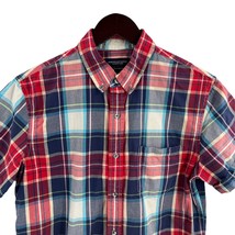 American Eagle Outfitters Short Sleeve Button Front Red Plaid Size Medium - £10.28 GBP