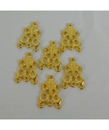 6 Filigree Drop Gold Tone Earring Chandelier Connector Jewelry Making 1&quot; Lg - $5.95