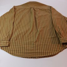 Columbia Mens Yellow & Brown Cotton Plaid Button-Down Collar Shirt Long Sleeve L image 2