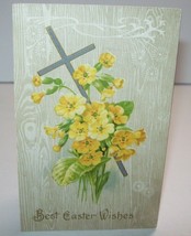 Easter Wishes Postcard Vintage Salesman Sample Whitten &amp; Dennison 1908 Flowers - £11.55 GBP