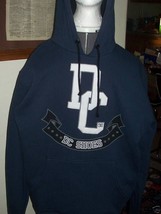 GUYS  MEN&#39;S DC COLLEGIATE LOGO NAVY BLUE PULLOVER HOODIE FLEECE HOODY NE... - $44.99