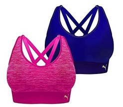 OpenBox Puma Women&#39;s Sports Bra 2 Pack Seamless  XL Pink&amp;Dark Blue - £23.19 GBP