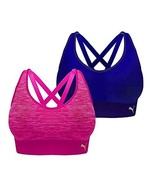 OpenBox Puma Women&#39;s Sports Bra 2 Pack Seamless  XL Pink&amp;Dark Blue - £23.23 GBP