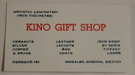 Kino Gift Shop Vintage Business Card  Sonora Mexico bc8 - £3.78 GBP