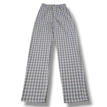 Brandy Melville Pants One Size W22&quot;L29.5&quot; Elastic Waist Straight Leg Pants Plaid - £24.92 GBP