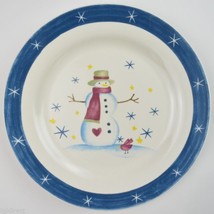 Holiday Home China Snowman Pattern Dinner Plate Christmas Dinnerware Winter Snow - £8.35 GBP
