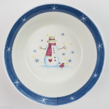 Holiday Home China Snowman Pattern Cereal Bowl Christmas Dinnerware Winter Snow - £7.61 GBP