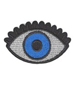 EVIL EYE IRON ON PATCH 2.25&quot; Small Blue Eye Hamsa Embriodered Applique NEW - $2.50