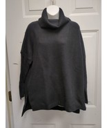 LILLUSORY Mock Turtleneck Oversized Sweater Ribbed Knit Pullover - black... - £23.52 GBP