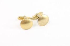 ✅ Vintage Pair Mens Swank Round Cuff Links B&amp;W 10K Gold Filled Plate Jew... - £7.73 GBP