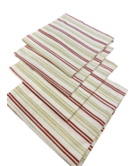 100% Cotton Striped Textile Napkins White/Red/Green Set of 4 - $11.90 CAD
