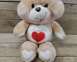 1983 VINTAGE CARE BEARS TENDERHEART BEAR 13&quot; PLUSH KENNER WITH RED HEART - $15.79