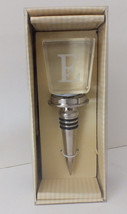 &quot;E&quot; Monogram Cypress Home Crystal Laser Etched Wine Stopper Metal Weddin... - $8.38