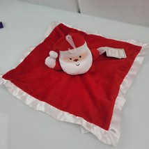 Baby Kiss Santa Claus Xmas Security Blanket Lovey White Red Satin Plush Toy Gift - £19.45 GBP