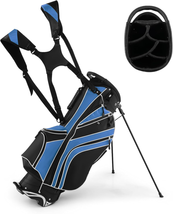 Golf Stand Bag, 6 Way Divider Golf Club Bag with 8 Pockets, Rain Hood, Umbrella  - £90.56 GBP