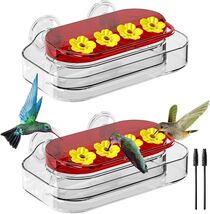 2 Pack Plastic Hummingbird Feeders – Strong Suction &amp; Maintenance Made Easy - $37.57
