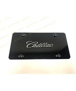3D Cadillac Script Emblem Badge Black Aluminum Metal Vanity Front Licens... - $39.16 CAD