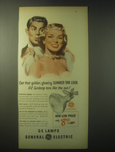 1948 General Electric G-E Sunlamp Ad - Get that golden, glowing summer-t... - $18.49