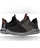 Skechers Delson 3.0 Cicada Sneaker 210238 in Black Gray 9.5 NEW - $53.19