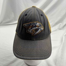 NHL Youth Snapback Hat Gray Mustard Yellow Hockey Nashville Predators Mesh OS - £15.82 GBP