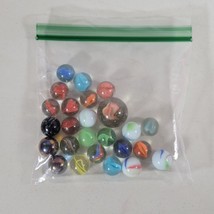 Vintage Marbles Lot Assorted Sizes and Styles Collectible of 25 Colorful - £10.71 GBP