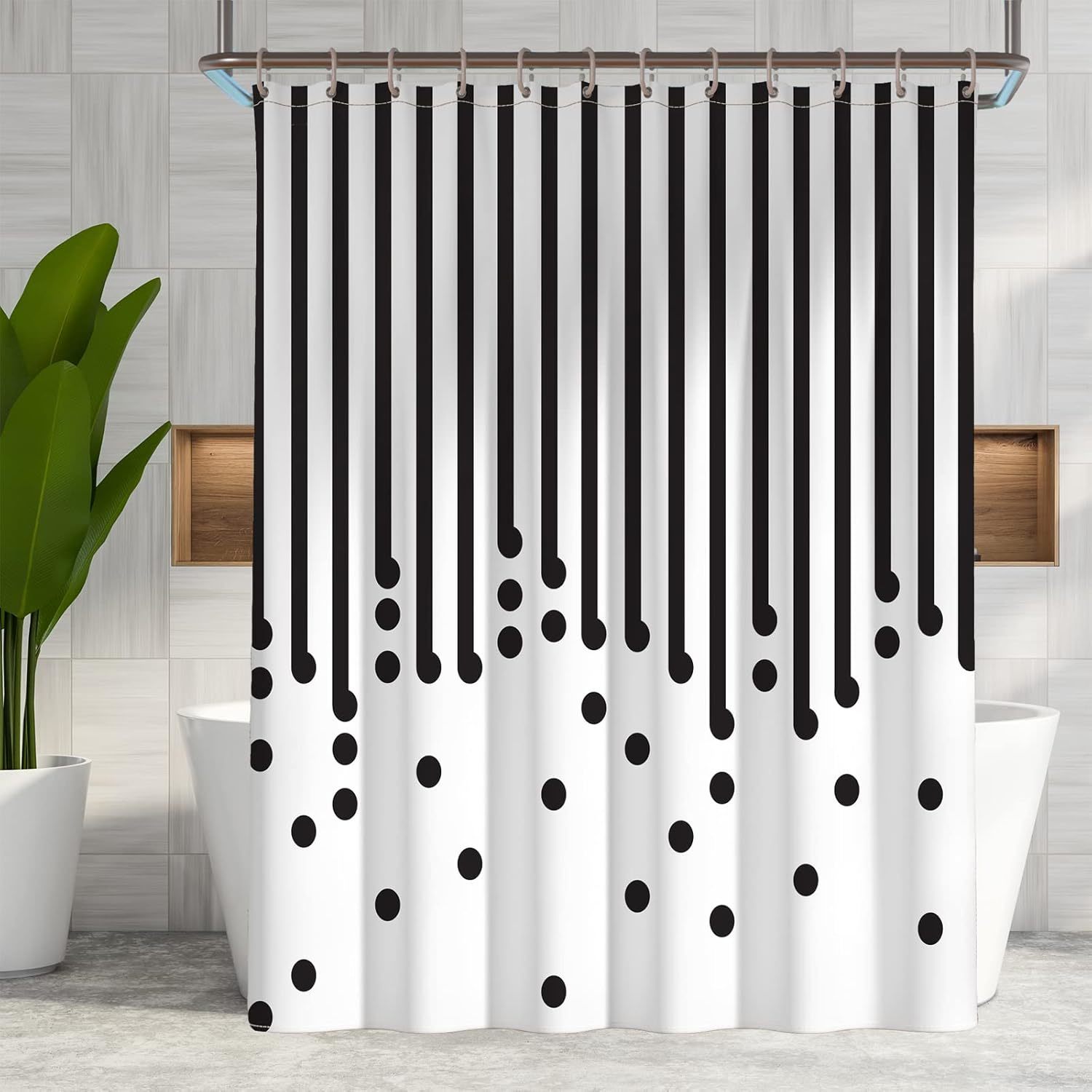 Black And White Shower Curtain Fabric Shower Curtain For Bathroom Modern Black S