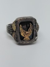 Vintage Sterling Silver 925 12k Black Hills Gold Eagle Ring Size 11 - $99.99