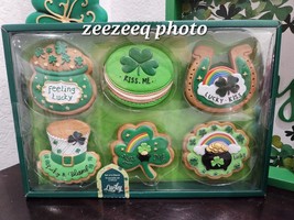 Lucky Lane St. Patrick&#39;s Faux Cookies Shamrock Tier Tray Decor Set of 6 - $32.66